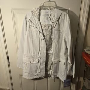 Vintage White Radiance Sears Raincoat Size XL Pockets New With Tags
